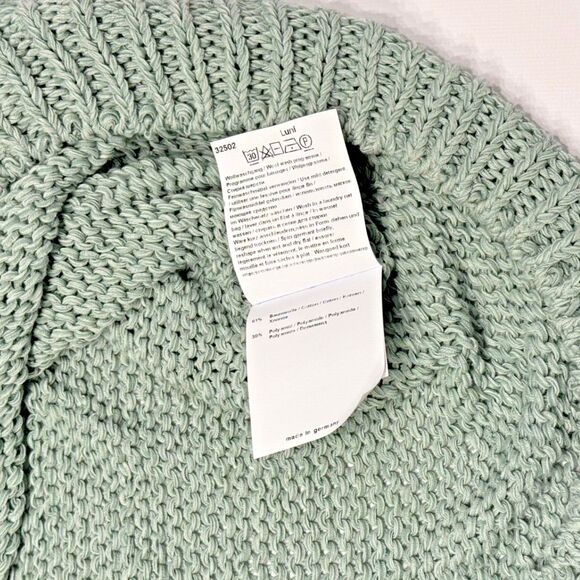 Annette Gortz Germany Green Open Knit V-Neck Sweater Lagenlook Women's Small - Picture 5 of 6